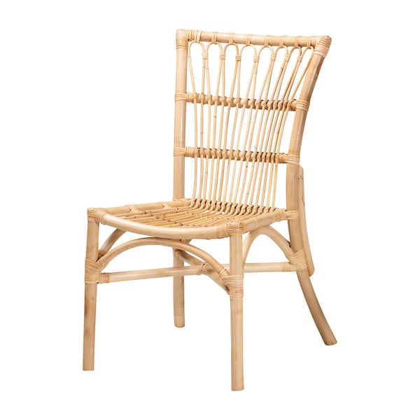 Bali & Pari Ammi Modern Bohemian Natural Brown Rattan Dining Chair 209-12791-ZORO - main